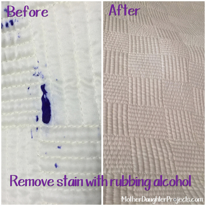 Remove stain with rubbing alcohol. MotherDaughterProjects.com