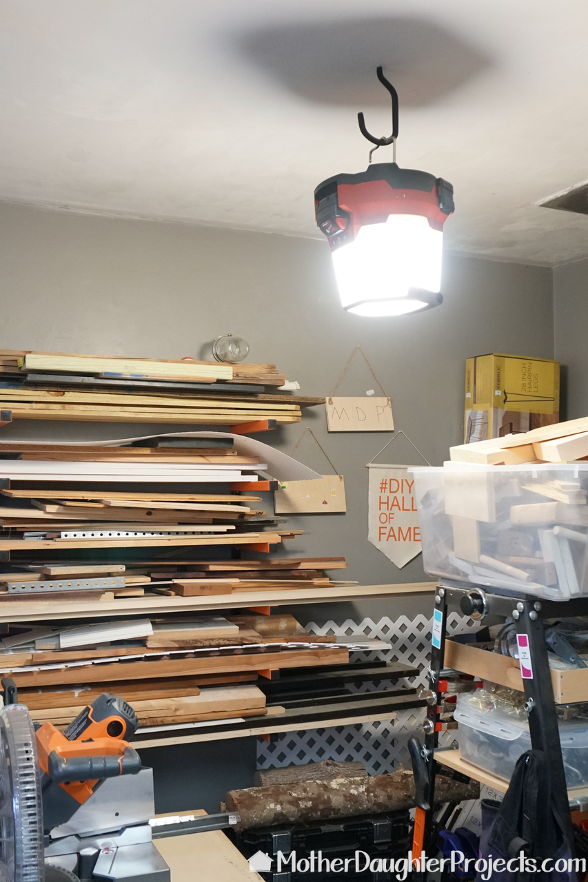 See how to get some extra lighting for that dark corner of your garage. This hybrid, portable light is great for diy projects, power outages and more!