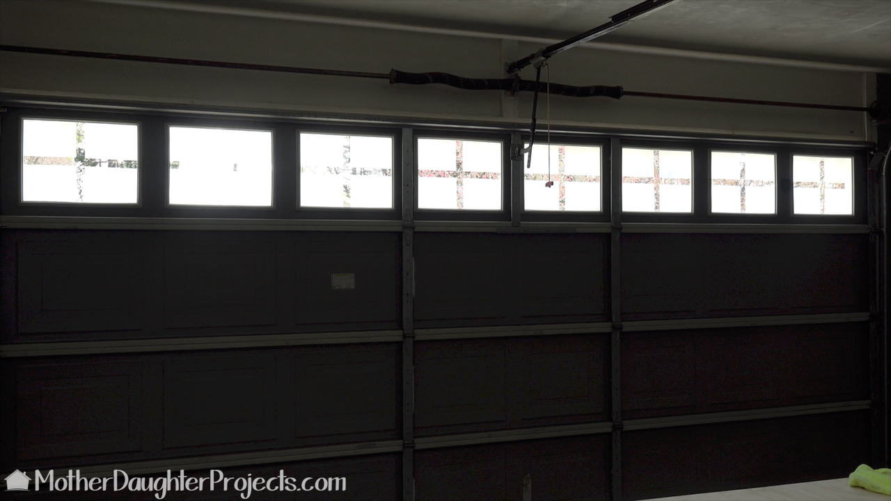DIY Frosted Garage Door Windows - Mother Daughter Projects