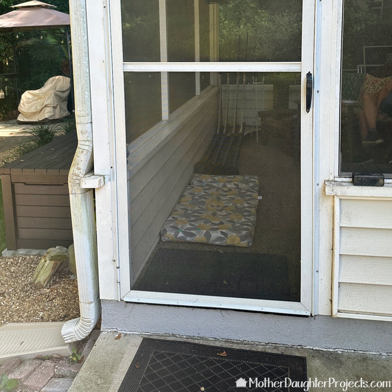 The screen door before and after. 