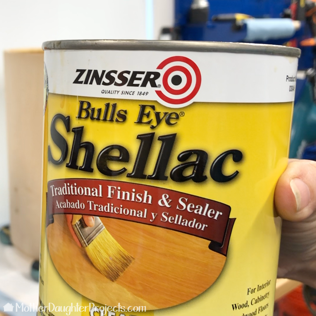 We used Zinsser Bulls Eye shellac to finish the outside of the drum. 