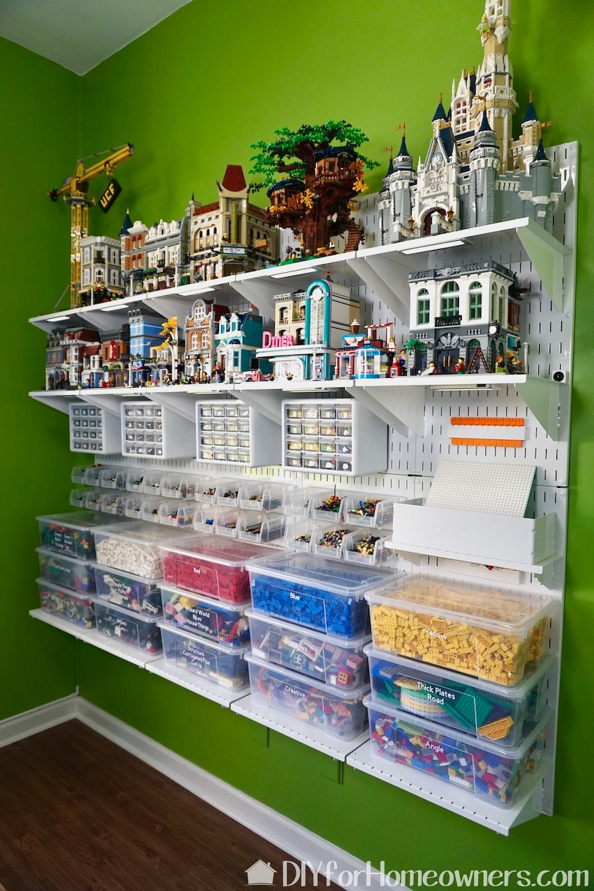 The finished Lego wall is pretty AWESOME!
