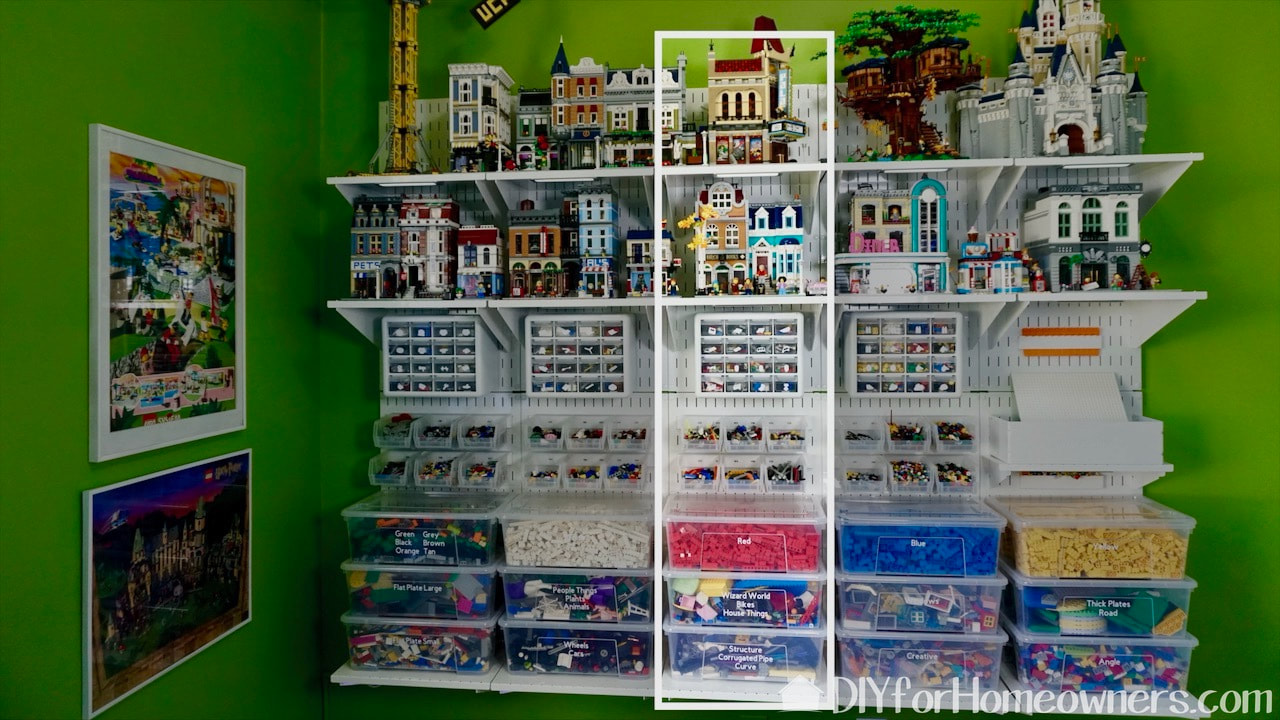 One section of the Lego display and storage system can function on its own.