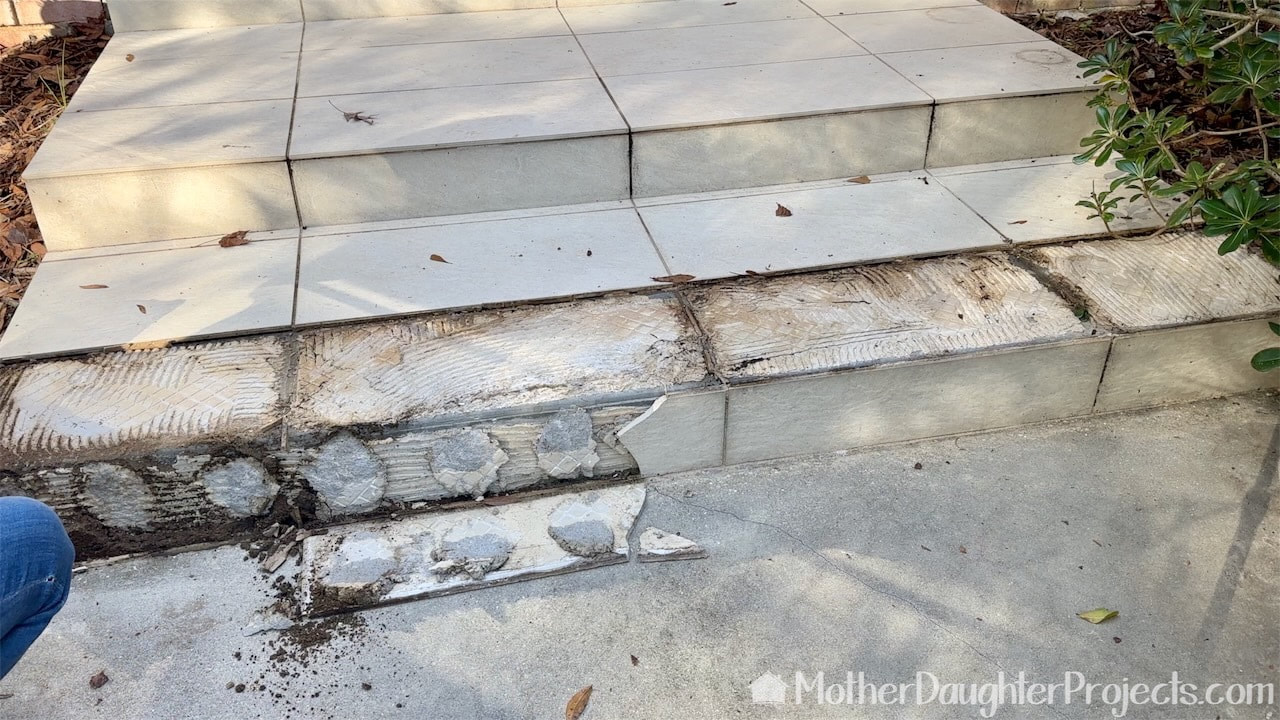 How to repair broken and loose tiles on steps.