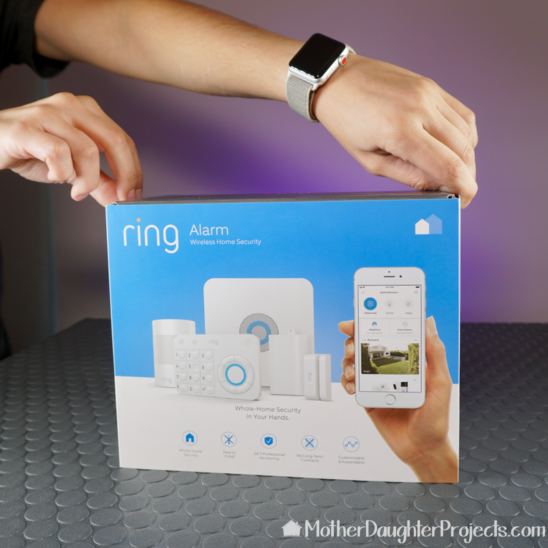 The Ring Alarm kit shown boxed.