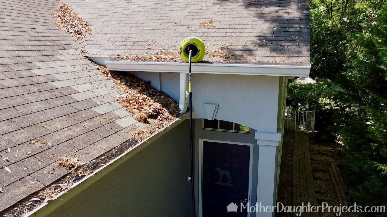 This is the Ryobi gutter blower with the two extension poles attached. 