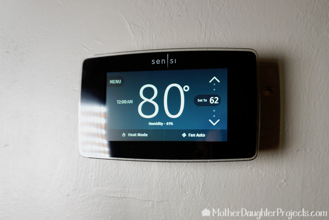The fully installed Sensi smarthome thermostat. 