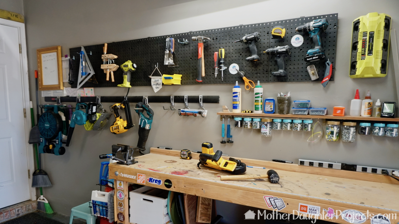 Metal Pegboard for your Garage Workshop - Mother Daughter Projects