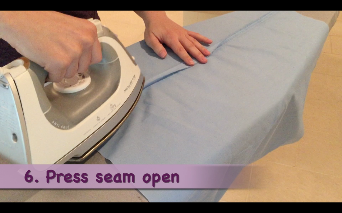 How to Make a Pillowcase Dress: Step 6, press seam open.  MotherDaughterProjects.com