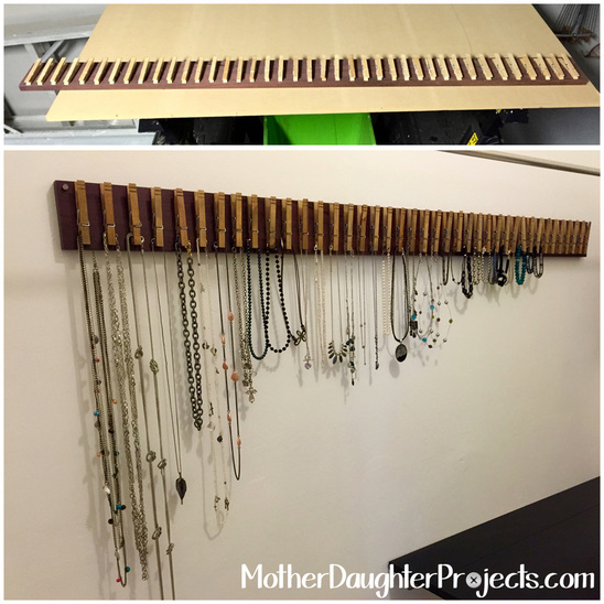 Closepin jewelry hanger. MotherDaughterProjects.com