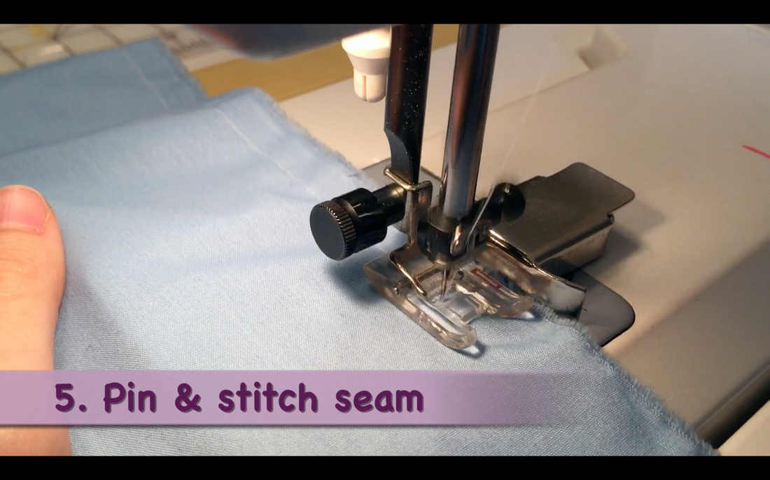 How to Make a Pillowcase Dress: Step 5, stitch seam.  MotherDaughterProjects.com