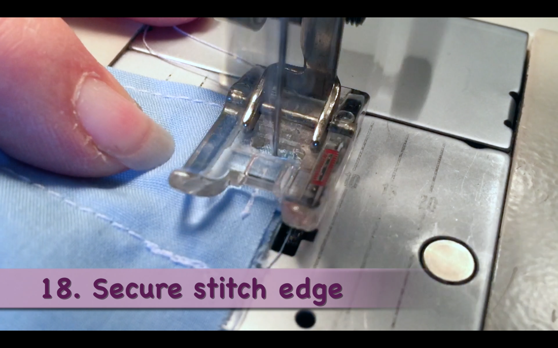 How to Make a Pillowcase Dress: Step 18, stitch across elastic edge to secure.  MotherDaughterProjects.com