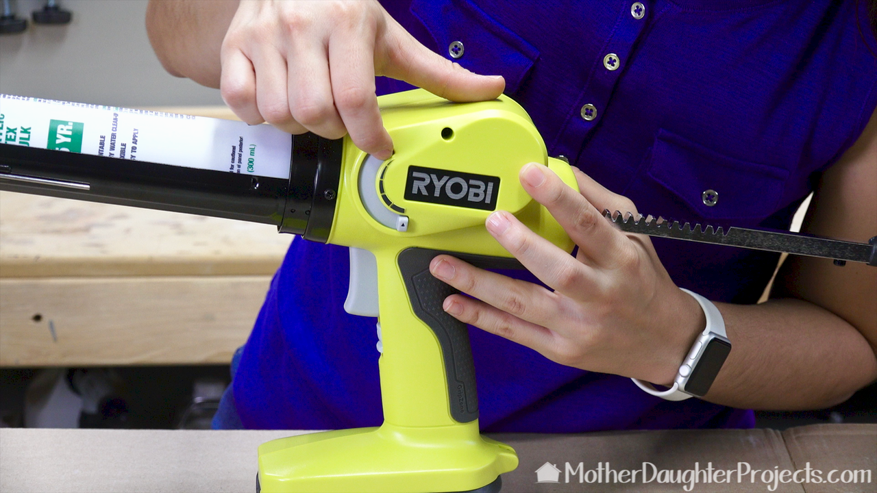 Learn how to use a battery power caulk and adhesive gun. See it in action to seal an outdoor concrete crack.