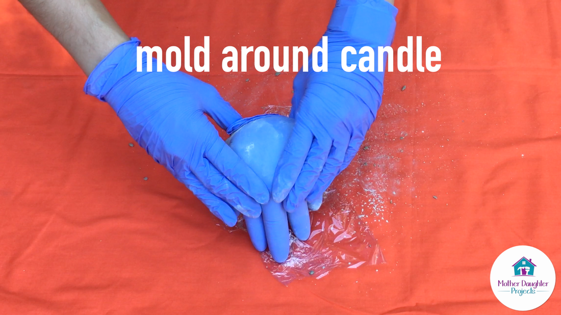 How to Make Concrete Hand Candles. MotherDaughterProjects.com