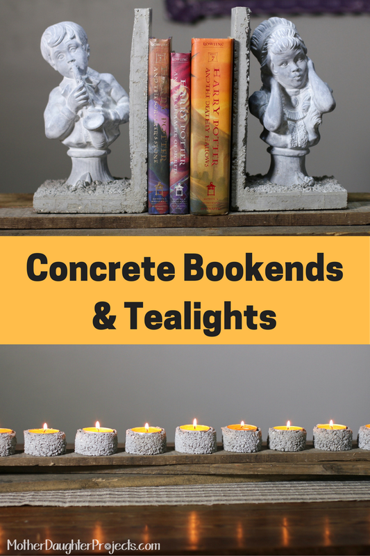 Concrete Bookends. MotherDaughterProjects.com