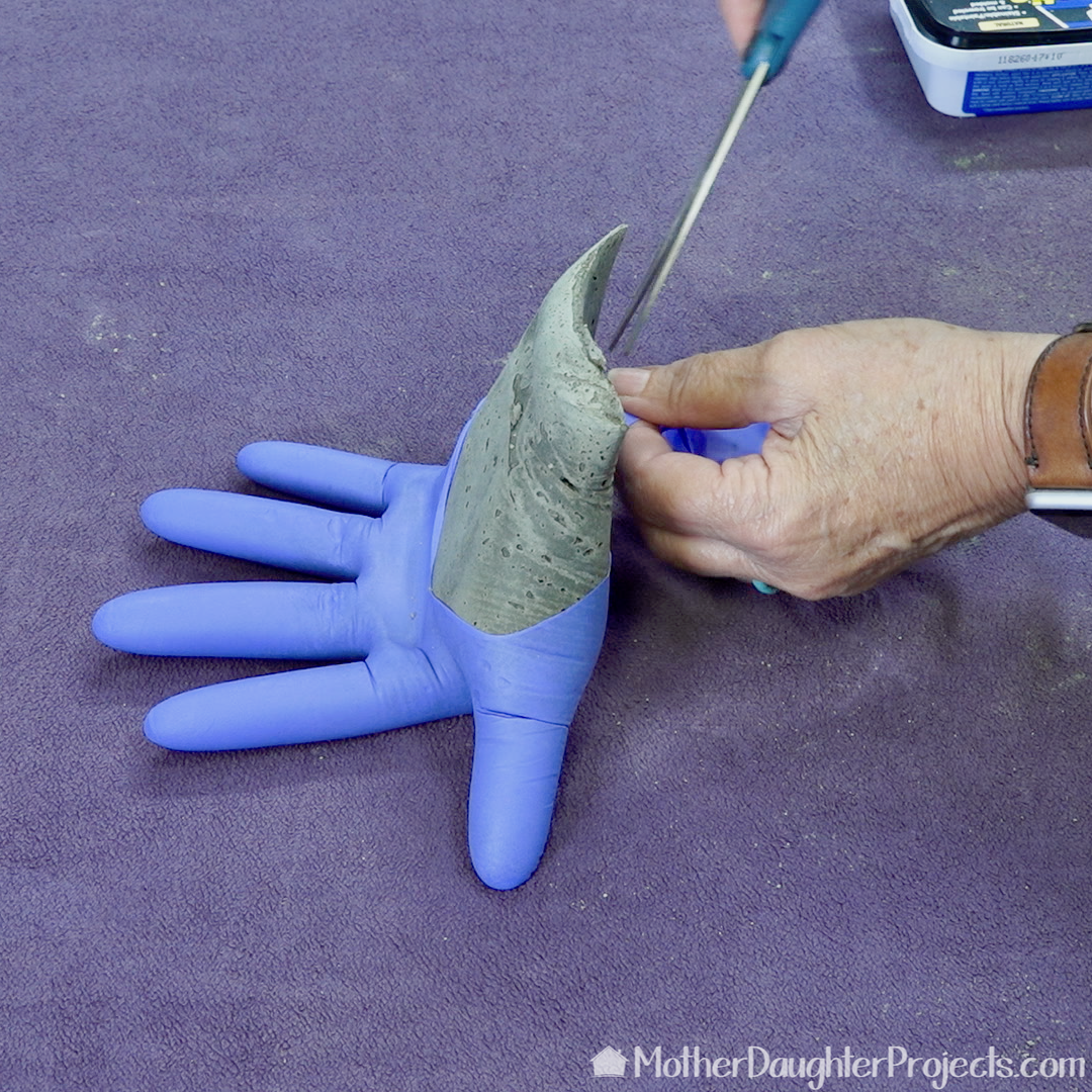 Let the hand cure for 24 hours before removing the glove. 
