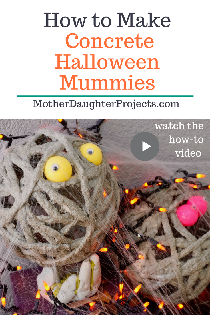 Learn how to take concrete or cement and make a mummy for your halloween display. Great by the front door for trick-or-treaters to find!