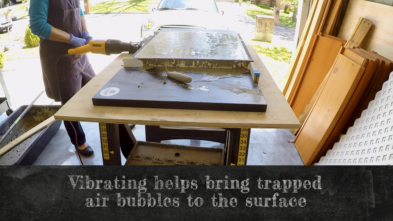 Learn how to cast concrete into a melamine mold to make an outdoor bench seat. We're using Quikrete countertop mix.