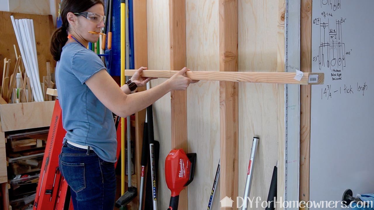 Determining the placement for the 2x4 holders for the Milwaukee Quik-Lok system.