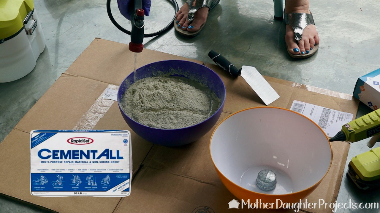 Mixing up the Rapid Set Cement All.