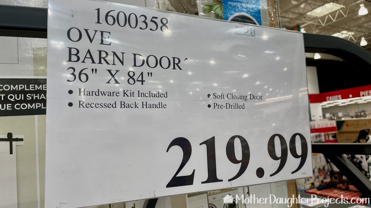 Costco had the OVE barn door kit for $219.99.