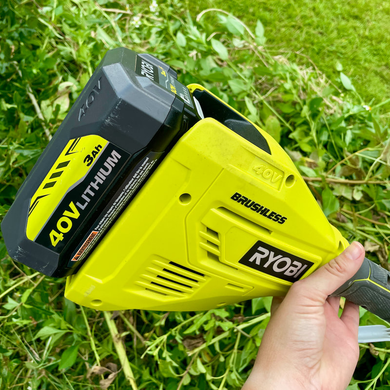 The Ryobi Expand-It system uses a 40 v lithium battery. 
