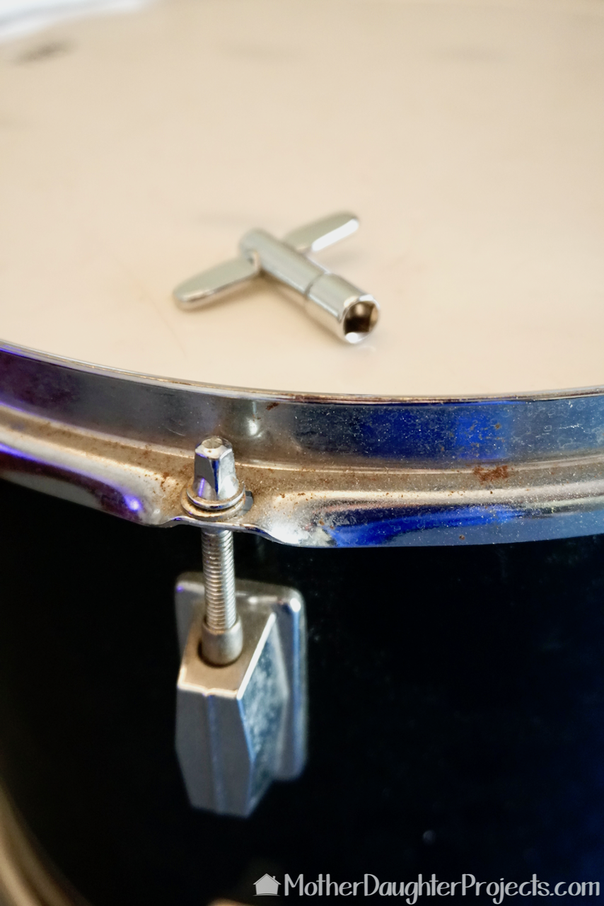 A drum key is a must for removing the hardware from the drum.