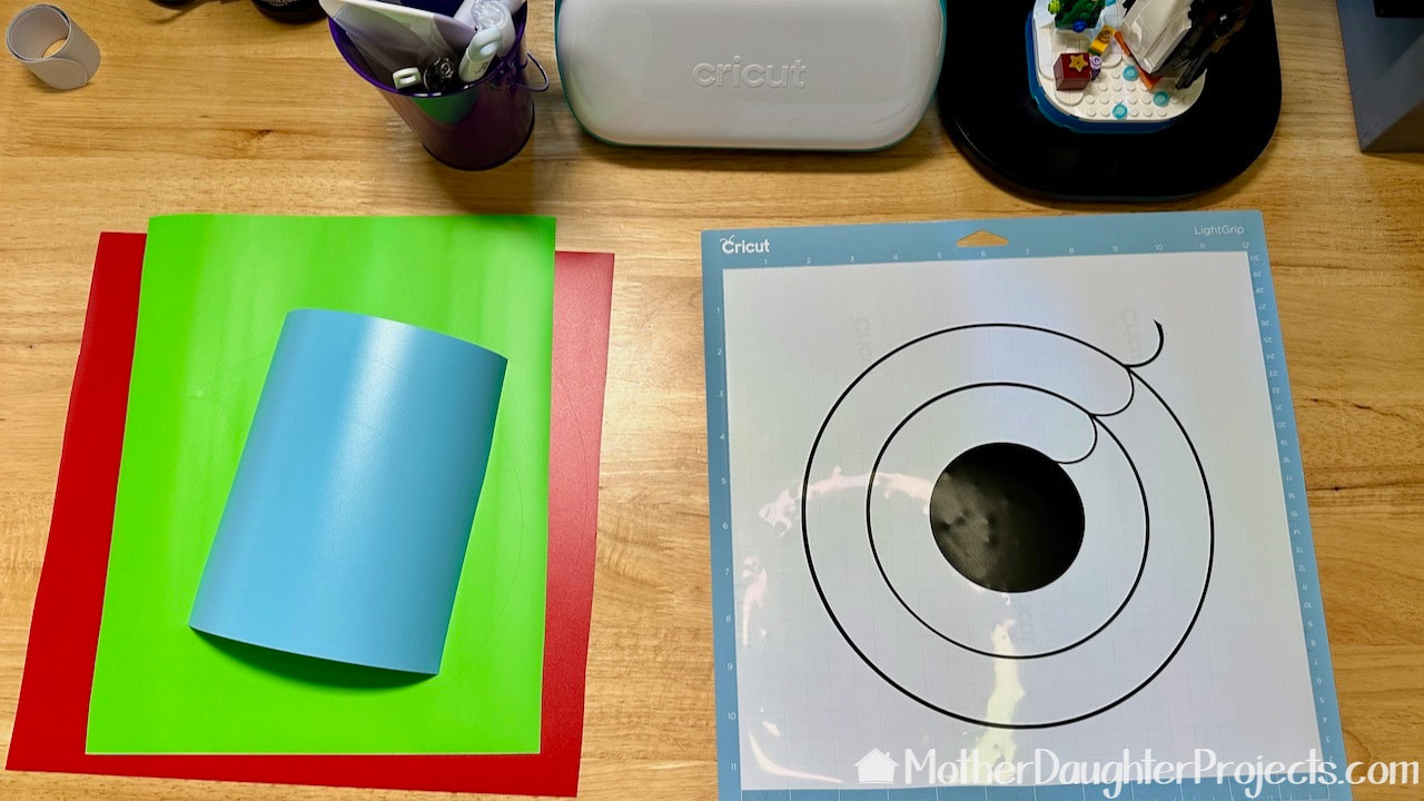 It took three tries, but Steph got the logistics of the cut worked out to create the perfect Apple Fitness activity ring graphic which she cut on the Cricuit Maker. 