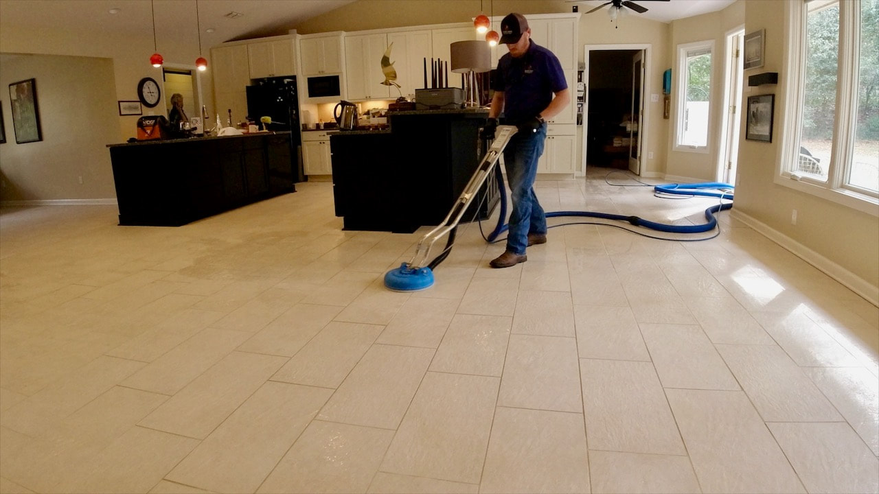 When you have a lot of tile to clean a professional can do the job quickly.