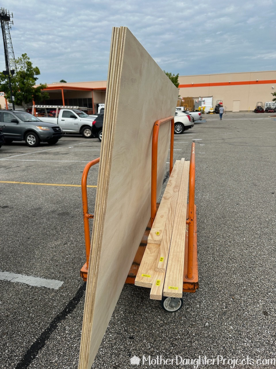 We used two sheets of 3/4 inch plywood.