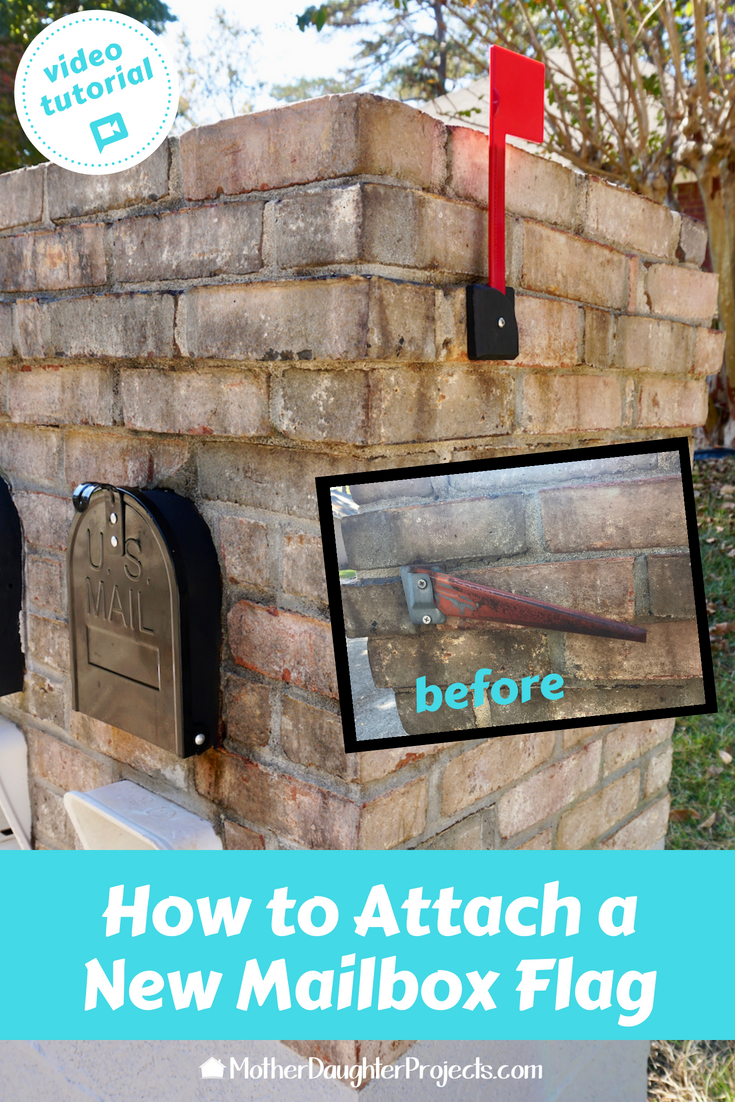 Video tutorial! Learn how to add a mailbox flag to brick! #diy #mailbox #flag #brick