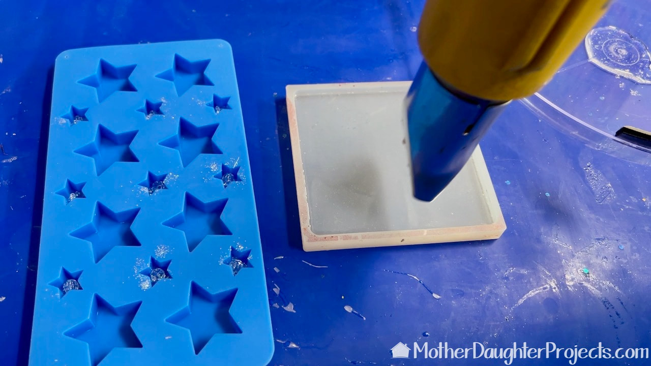 Making clear epoxy stars with this walmart Way to celebrate star mold. 