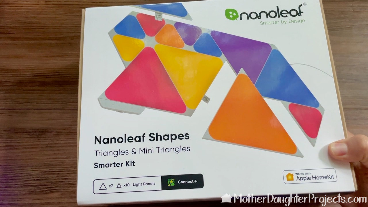 Unboxing the Nanoleaf Shapes lighting kit.