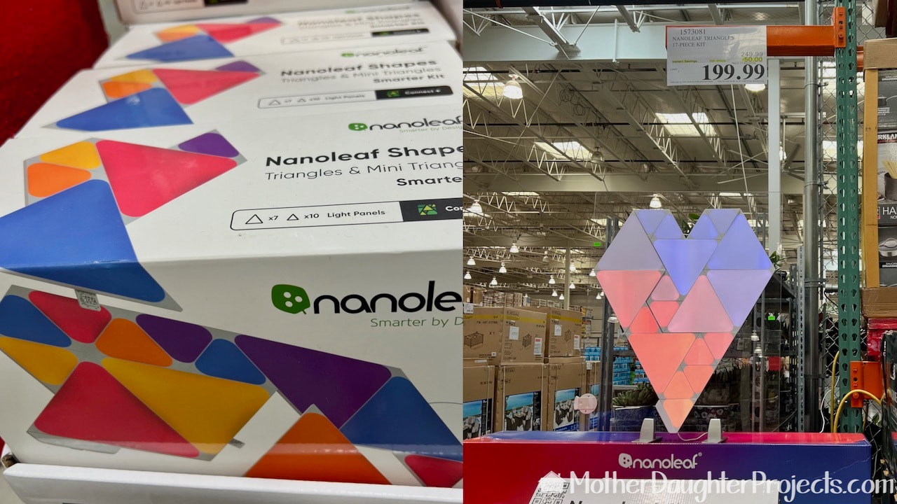 The Nanoleaf Shapes display at Costco.