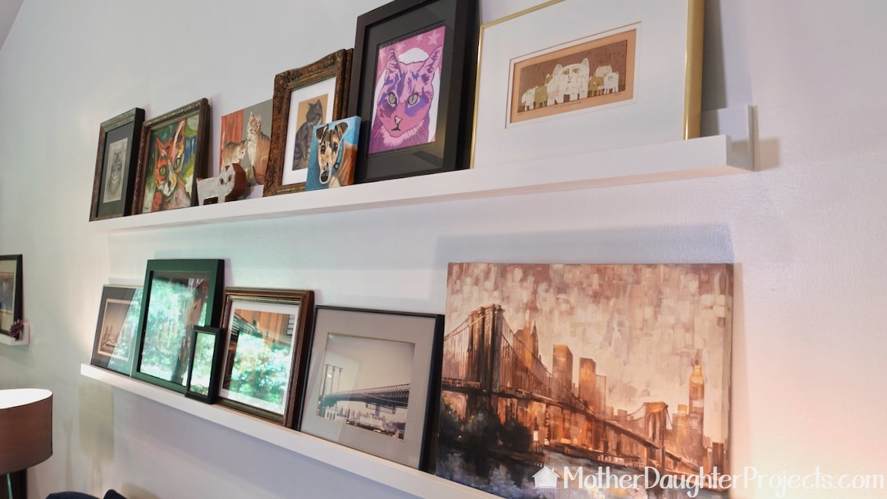 Ditch your gallery wall for easy to arrange picture ledges. 