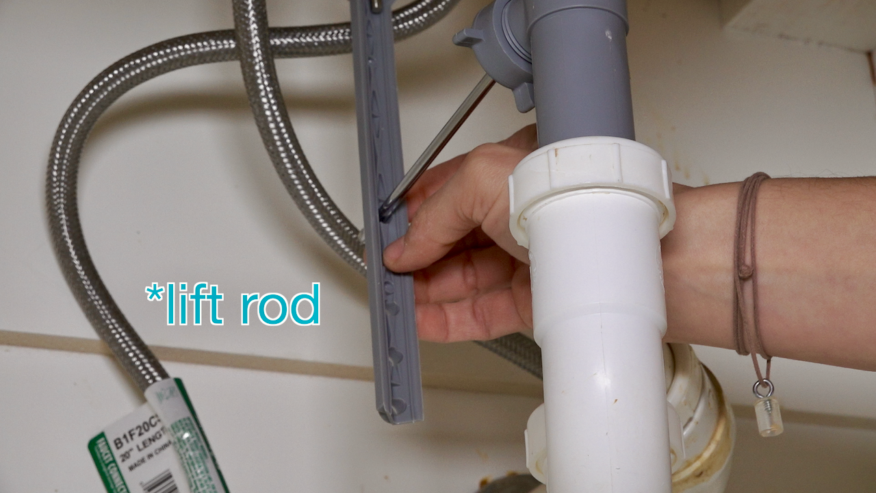 Attach the rod to the sink strap.
