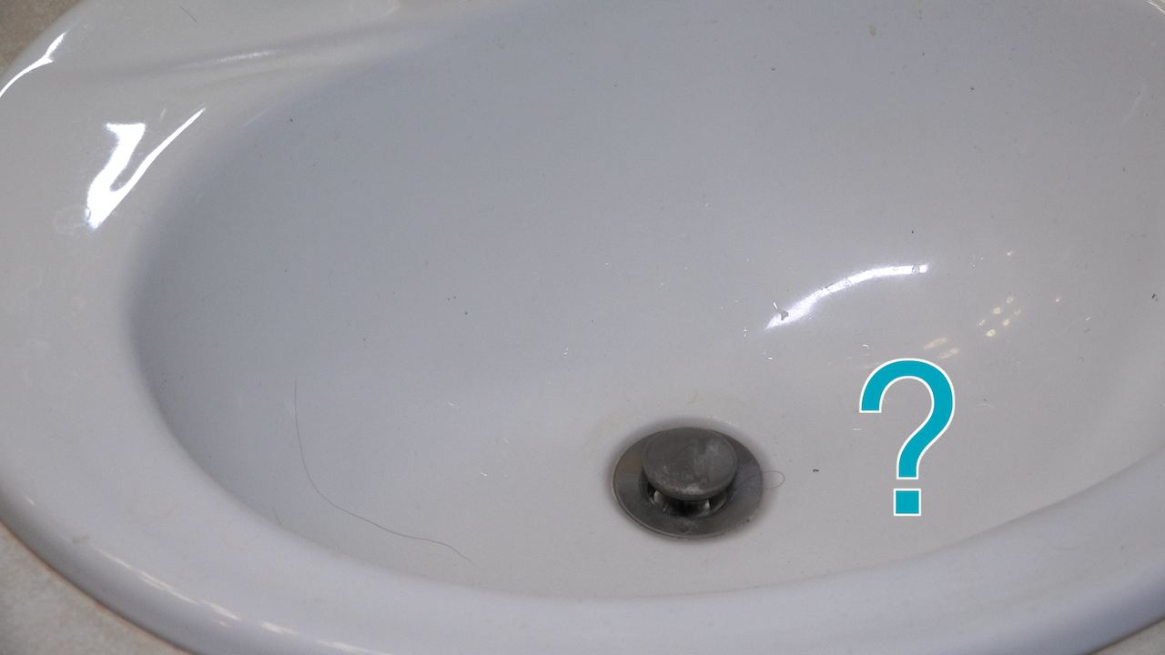 How to clean a clogged drain in a bathroom sink.