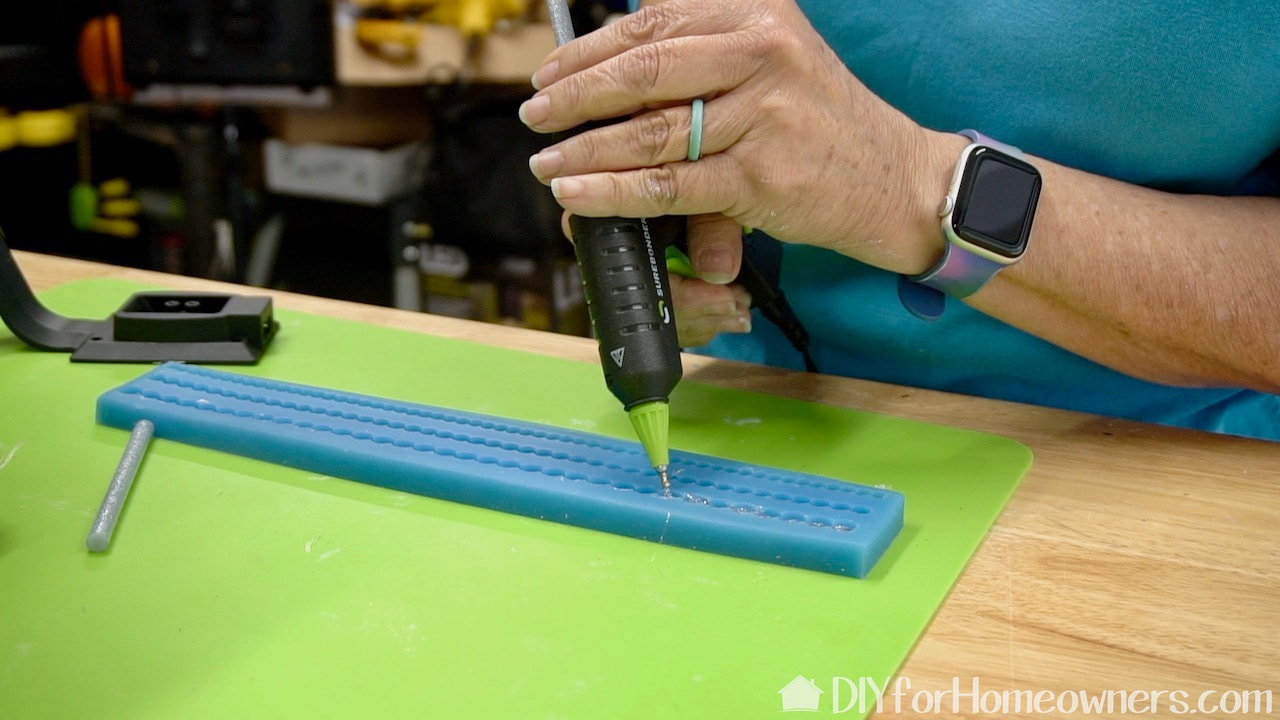 You can make hot glue glittery trim with a silicone mold. 