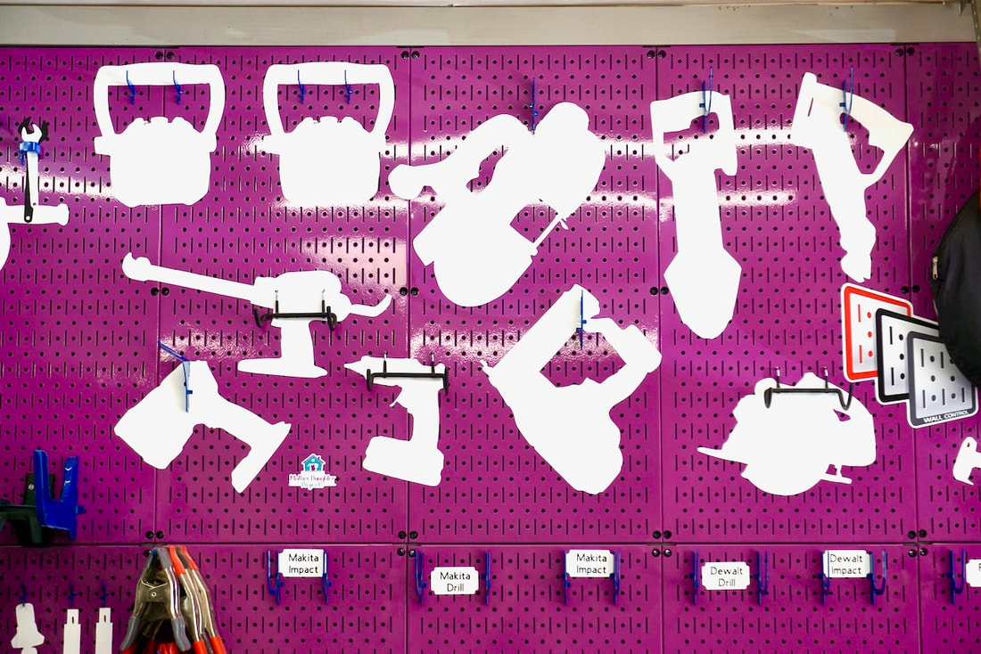 Here's a good picture of all the shadow stickers on the Wall Control wall.