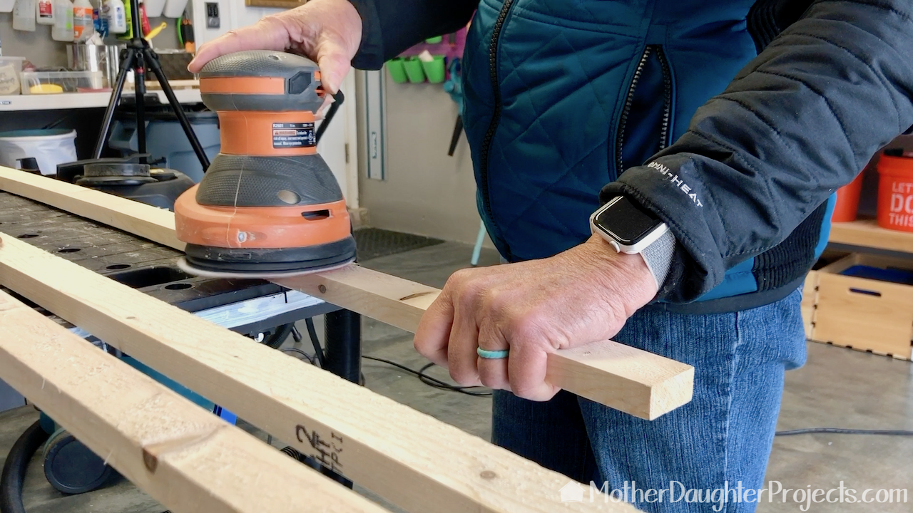 Using a Ridgid corded sander with Makita dust collection. 