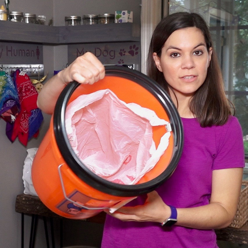 This DIY pet genie uses a recycled plastic bag.