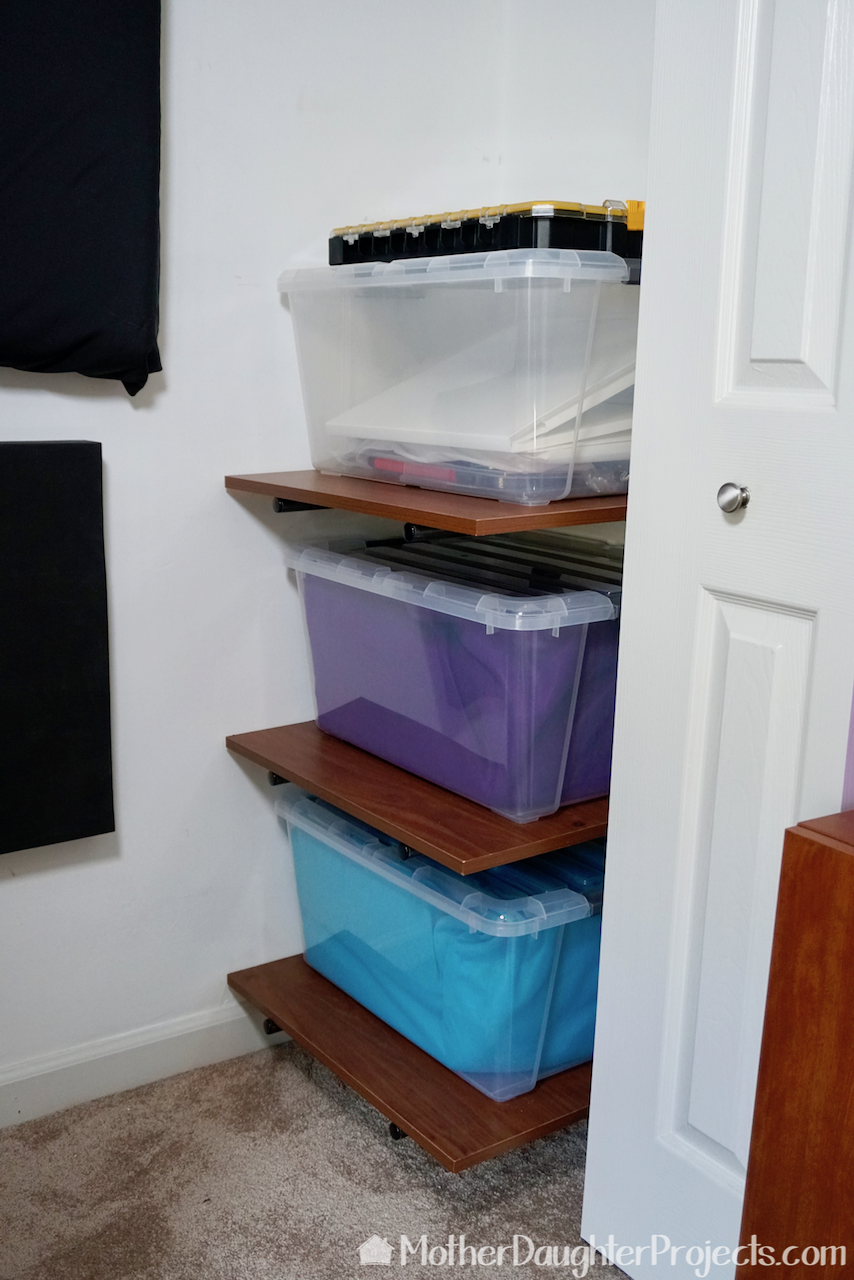 Learn how to make simple shelves for your closet out of pipes!