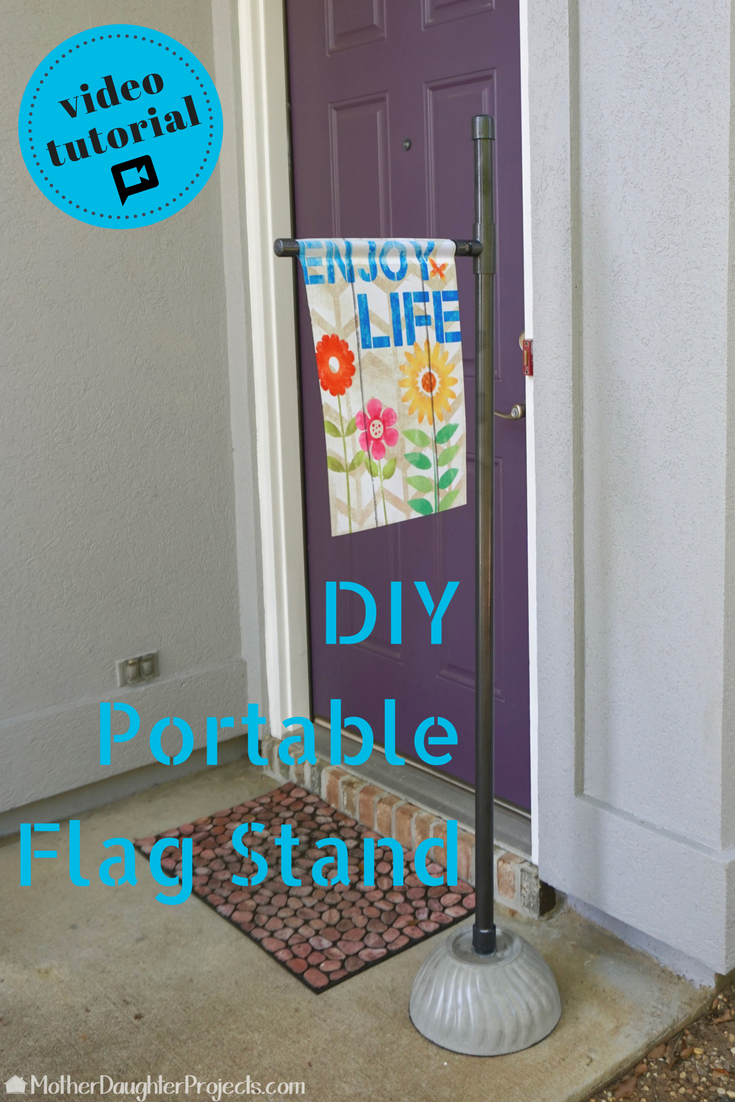 Video tutorial: see how to make a PVC pipe flag stand. Great for garden flags and chalkboards! 