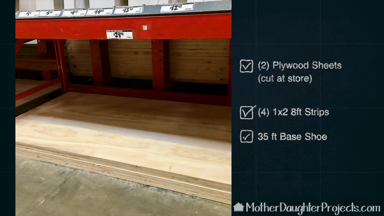 Learn how to make floating shelves for a hallway closet. Each shelf uses plywood, 1x2 strip wood and quarter round.